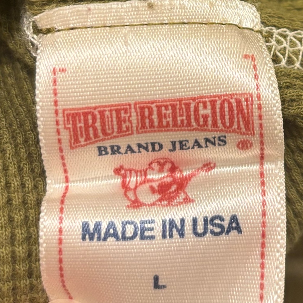 True religion | Authentic Green Waffle Knit Shirt - Picture 5 of 9
